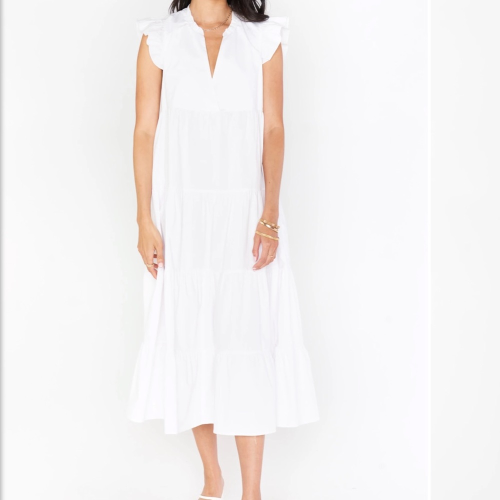 Show Me Your MuMu White Mia James Midi Dress